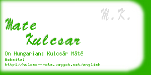 mate kulcsar business card