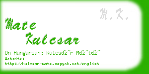 mate kulcsar business card